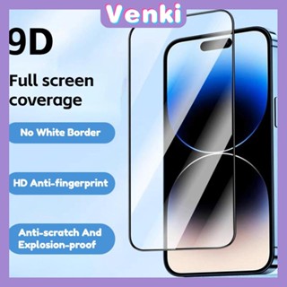 Venki - ฟิล์มกันรอยสำหรับ iPhone 14 Pro max กาวเต็มจอไร้ฟอง UHD ป้องกันการระเบิด Drop-proof ป้องกันลายนิ้วมือที่แข็งแกร่ง สัมผัสนุ่มนวล ใช้ได้กับ iPhone 13 12Pro max