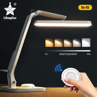 โคมไฟตั้งโต๊ะ LED แบบพับได้ พร้อมรีโมตคอนโทรล หรี่แสงได้ ชาร์จ USB สําหรับอ่านหนังสือ สํานักงาน