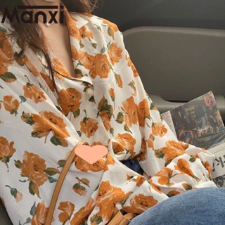 Manxi เสื้อเชิ้ตผู้หญิง เสื้อแฟชั่นผู้หญิง สะดวกสบาย  มีความรู้สึกของการออกแบบ A95K043