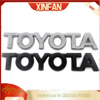 Xinfan สติกเกอร์โลหะโครเมี่ยม ลายโลโก้ TOYOTA สีดํา สําหรับติดตกแต่งรถยนต์ 1 ชิ้น