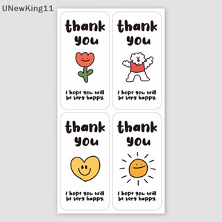 Unewking สติกเกอร์ฉลาก Thank You น่ารัก สําหรับตกแต่งกล่องของขวัญ ห่อเบเกอรี่ 100 ชิ้น -25 แผ่น