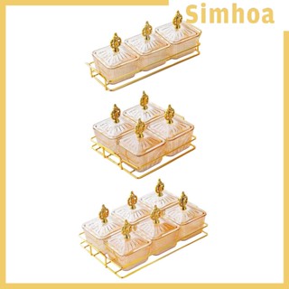 [SIMHOA] ถาดเสิร์ฟขนมขบเคี้ยว ถาดใส่อาหาร พร้อมฝาปิด สําหรับผลไม้แห้ง ถั่ว ลูกอม คุกกี้หวาน และผลไม้