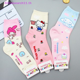 Alittlesearch11 ถุงเท้าผ้าฝ้าย ลายการ์ตูน Hello Kitty น่ารัก ของขวัญวันเกิด สไตล์ฮาราจูกุ