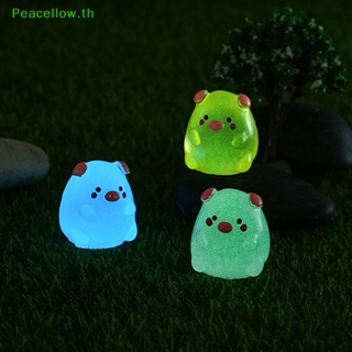 Peacellow ตุ๊กตาเรซิ่นเรืองแสง รูปการ์ตูนหมูน่ารัก ขนาดเล็ก สําหรับตกแต่งบ้าน งานฝีมือ 2 ชิ้น