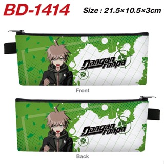 กระเป๋าดินสอ ขนาดเล็ก ลายการ์ตูน Danganronpa Naegi Makoto Monokuma แต่งซิป สีสันสดใส สําหรับนักเรียน