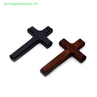 Strongaromonyu จี้ไม้กางเขนธรรมชาติ สําหรับทําเครื่องประดับ สร้อยคอ พวงกุญแจ DIY