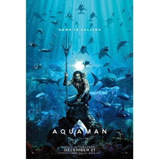 โปสเตอร์ภาพยนต์ Aquaman Advance X Jason Momoa Amber Heard สีเหลืองอําพัน แบบดั้งเดิม