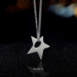 Fancy สร้อยคอโซ่ สเตนเลส จี้ดาวกลวง สําหรับผู้หญิง เด็กผู้หญิง น่ารัก แฟชั่น พังก์ คอโซ่