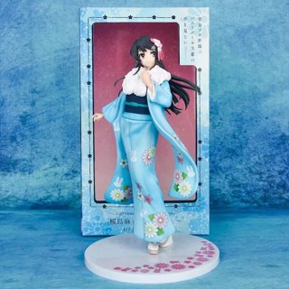 [New product in stock] Aniplex adolescent fool do not make bunny Sakura linen clothes sunny kimono version 1/7 boxed hand-made IIWK