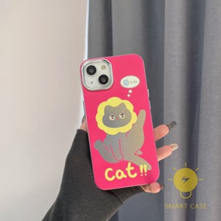 For เคสไอโฟน 14 Pro Max [Plating Cat Simple] เคส Phone Case For iPhone 14 Pro Max Plus 13 12 11 For เคสไอโฟน11 Ins Korean Style Retro Classic Couple Shockproof Protective TPU Cover Shell