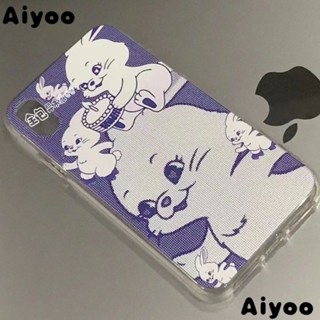 เคสโทรศัพท์มือถือ แบบใส ขอบตรง ลายกระต่าย สําหรับ Apple 12xr7 8 11 14promax xs13