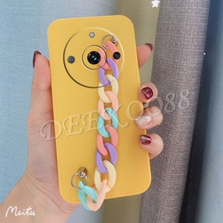 พร้อมส่ง เคสโทรศัพท์มือถือ ซิลิโคนนิ่ม TPU พร้อมสายโซ่คล้อง สีรุ้ง หลากสี สําหรับ Realme 11 Pro+ 11 Pro 11 4G C53 11 Pro Plus