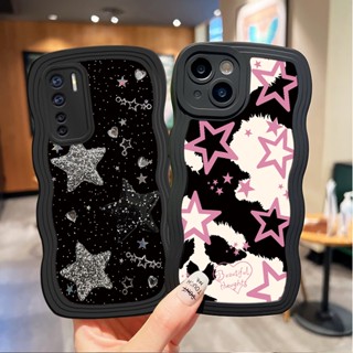 เคสโทรศัพท์มือถือนิ่ม พิมพ์ลายคลื่น สีดํา สําหรับ Infinix HOT 9 10 11 20 30 Play 10S 12i 20S 20i 30i Smart 7 Note 12 G96 30 Tecno POP 5 LTE Spark 6 GO 2023 8C 10 10C Camon 20 Pro | Dbl 12