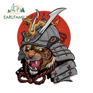 Earlfamily สติกเกอร์ กันน้ํา 13 ซม. x 10.4 ซม. สําหรับตกแต่งรถยนต์ TIGER SAMURAI JAPAN