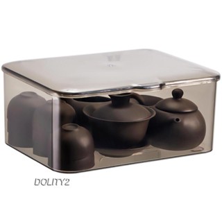 [Dolity2] Tea Set Storage Box Office Desktop Organiser Transparent Sundries Holder