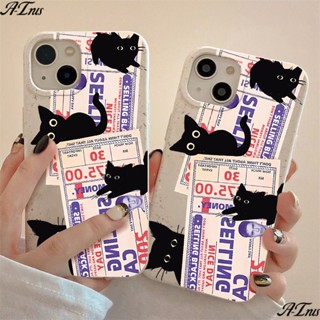 เคสโทรศัพท์มือถือ แบบนิ่ม ลายแมวดํา กันกระแทก สําหรับ Apple Iphone 14pro 8p 13 127 11 K6TW