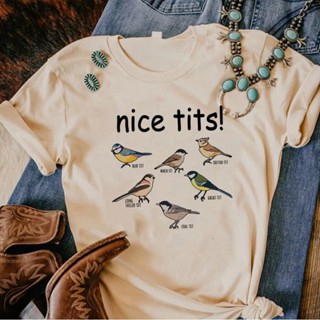 Nice Tits เสื้อยืด ลายการ์ตูน สไตล์ญี่ปุ่น ฮาราจูกุ สําหรับผู้หญิง