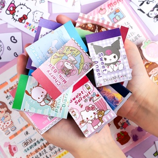 SANRIO สติกเกอร์ ลายการ์ตูนอนิเมะ Kuromi My Melody Hello Kitty น่ารัก สําหรับตกแต่งสมุด แล็ปท็อป โทรศัพท์ เครื่องเขียน 50 ชิ้น