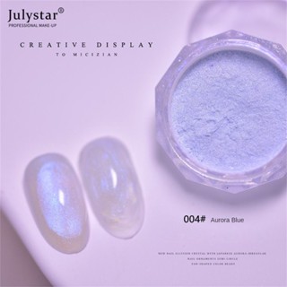 JULYSTAR Micizian Fairy Glossy Ice White Fine Pearl Powder With Strong Pearly Moon Pigment Dust Chrome Powder Pigment Pearl Nail Pigment For Nail Salon