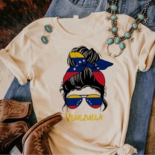 Venezuela เสื้อยืด พิมพ์ลายอนิเมะ สไตล์ญี่ปุ่น สําหรับผู้หญิง