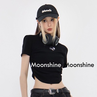 Moon  เสื้อครอป เสื้อแฟชั่นผู้หญิง y2k สีพื้น สําหรับผู้หญิง ใส่ไปคลับ ปาร์ตี้ 2023 NEW Jl1402 ทันสมัย Korean Style fashion สวย A29J1G1 36Z230909