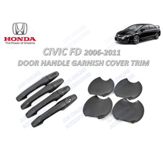 ฝาครอบมือจับประตูคาร์บอน สําหรับ Honda Civic FD 2006-2011