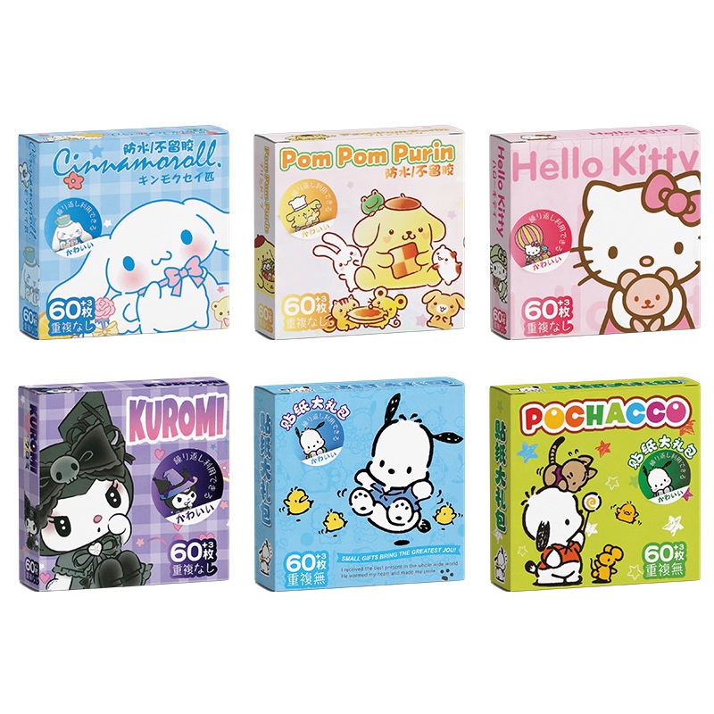 สติกเกอร์ ลายการ์ตูนอนิเมะ Sanrio น่ารัก เหมาะกับของขวัญวันเกิด สําหรับตกแต่งแล็ปท็อป แก้วมัก 60 ชิ้น