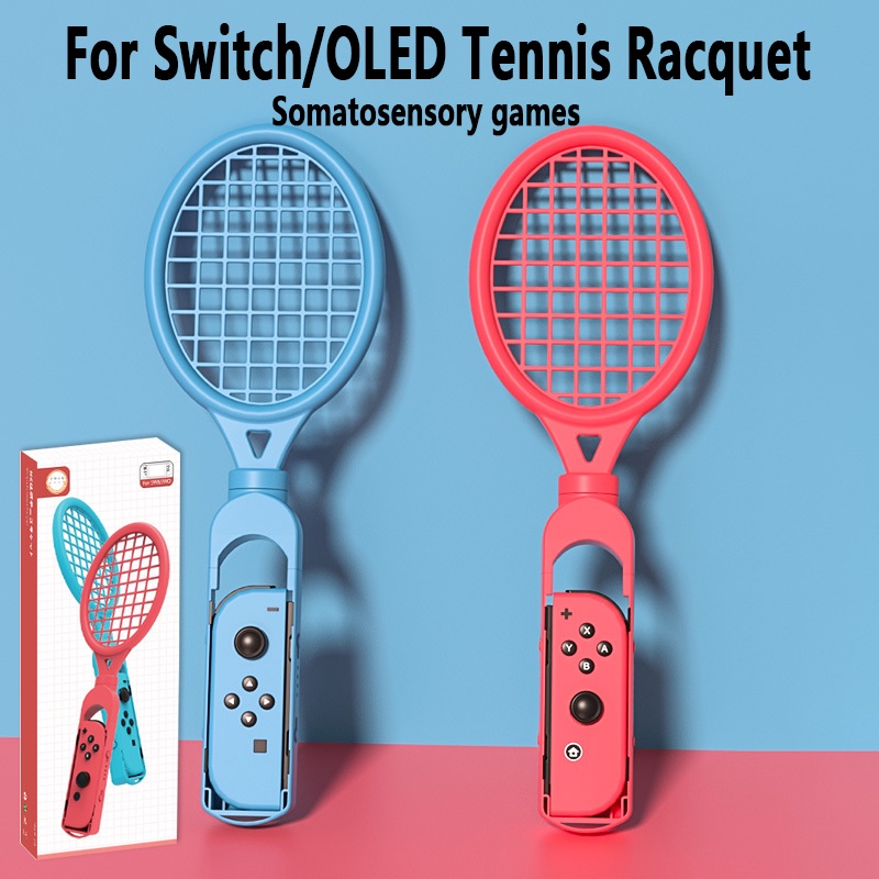 ไม้เทนนิส พร้อมสายคล้องข้อมือ สําหรับ Nintendo Switch Switch OLED Joy-Con 2 ชิ้น