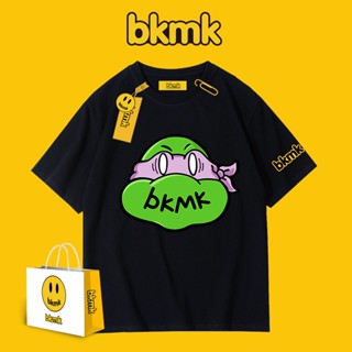 Bkmk เสื้อยืดแขนสั้น พิมพ์ลายหน้ายิ้ม แฟชั่นสตรีท สําหรับคู่รัก#039; เสื้อผ้า พิมพ์ลายการ์ตูน ทรงหลวม พลัสไซซ์ ฤดูใบไม้ผลิ และฤดูร้อน สไตล์ใหม่