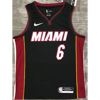 Nba Miami Heat No. ฮอตเอนกประสงค์ เสื้อกีฬาบาสเก็ตบอล คอวี ลายทีม James สีดํา มี 6 ชิ้น 827197