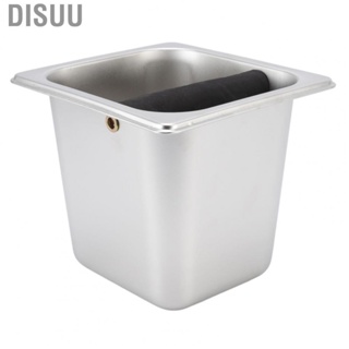 Disuu Stainless Steel Coffee Knocking Grounds Box With Rubber Rod Embeddable