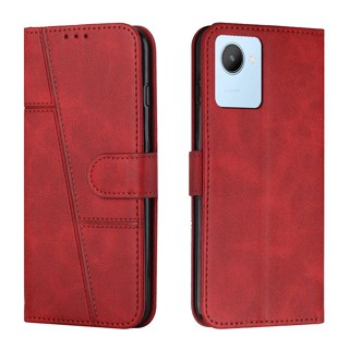 เคสโทรศัพท์มือถือหนัง ฝาพับ พร้อมช่องใส่บัตร สําหรับ Realme C30 C30 C30