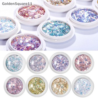 Goldensquare ชุดกลิตเตอร์ หกเหลี่ยม สีทอง สําหรับตกแต่งเล็บ DIY