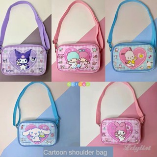 ღ Sanrio Crossbody กระเป๋าสะพายไหล่การ์ตูนน่ารักกระเป๋า Messenger แบบพกพากระเป๋าเป้สะพายหลัง Hellokitty Cinnamorol กระเป๋าใส่เหรียญ Kawaii สำหรับเด็กผู้หญิง