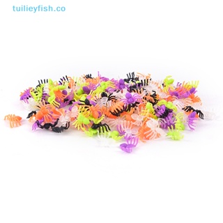 Tuilieyfish แมงมุมพลาสติก ขนาดเล็ก คละสี สําหรับตกแต่งปาร์ตี้ฮาโลวีน 200 ชิ้น ต่อชุด