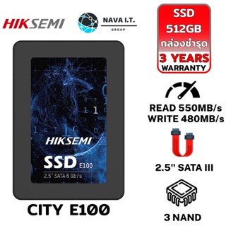 ❌กล่องชำรุด❌ HIKSEMI CITY SERIES SSD E100 512GB 3D NAND SATA III รับประกัน 3 ปี