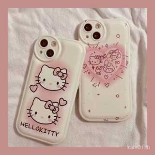 เคสป้องกันโทรศัพท์มือถือ แบบนิ่ม ลายการ์ตูนคิตตี้ กันกระแทก สําหรับ iPhone 14 13promax 12 11pro 6s 7 8plus xr