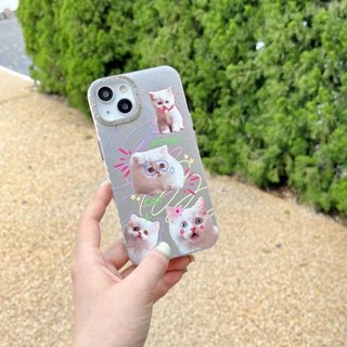 เคสโทรศัพท์มือถือ Tpu แบบนิ่ม ลายแมวสีขาว สําหรับ iPhone 14 14promax 14pro 12promax 13promax 12pro 11