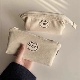 Homemade Cute Cat Dog Pen Bag INS Female Student New Style Salt Series Small Fresh High Beauty Large Capacity Canvas Stationery Bag