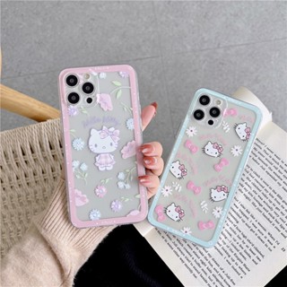 Hello Kitty เคท ไอโฟน Apple iPhone 13 Pro Max iPhone12 iPhone11 Soft TPU Case เคท iphone X XR XS Max 6s 7/8+ Clear Phone Cover เคสโทรศัพท์