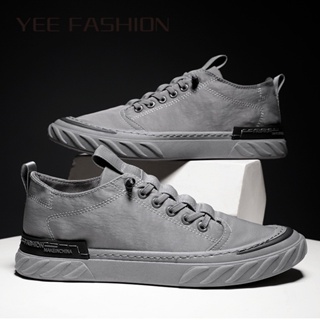 YEE Fashion  รองเท้าผ้าใบผู้ชาย ลำลองผู้ชาย ผ้าใบแฟชั่น สไตล์เกาหลี กีฬากลางแจ้ง ทำงานรองเท้าลำลอง สบาย Korean Style ทันสมัย High quality D95D00P 37Z230910