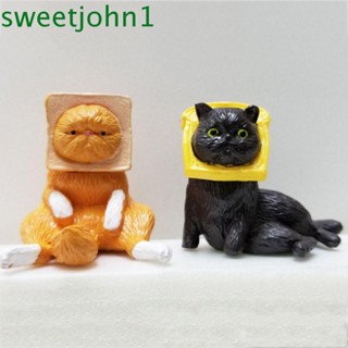 Sweetjohn ตุ๊กตาแมวปิ้ง พลาสติก PVC ขนาดเล็ก แฮนด์เมด