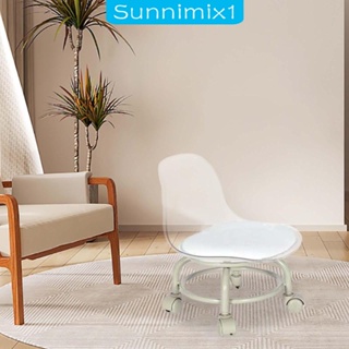 [Sunnimix1] เก้าอี้ล้อหมุน พร้อมพนักพิง 360 องศา° เก้าอี้รอกสั้น แบบหมุนได้ สําหรับร้านตัดผม โรงรถ ฟิตเนส