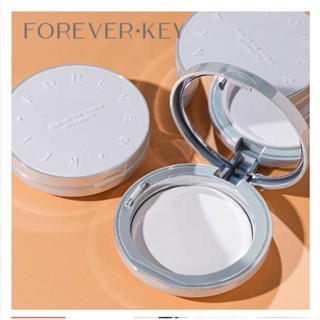 Foreverkey แป้งฝุ่นแต่งหน้า ควบคุมความมัน ติดทนนาน แป้งน้ําผึ้ง แป้งเค้ก สัมผัส แห้ง และเปียก แป้งแต่งหน้า ใช้ได้สองแบบ