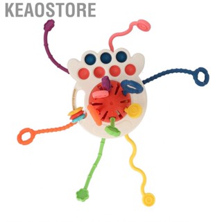 Keaostore Pull String Sensory Toy  Portable Colorful ABS Silicone Interactive Baby for Travel