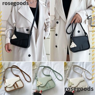 Rosegoods1 กระเป๋าสะพายไหล่ สีหวาน|กระเป๋าถือ กระเป๋าสะพายไหล่ สะพายข้าง หนัง PU พรีเมี่ยม แฟชั่นสําหรับสตรี