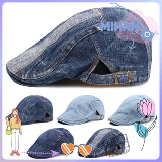 MIHAN New Arrival Denim Beret Casual Flat Sun Newsboy Style Men Women Adjustable Vintage Gatsby Hat