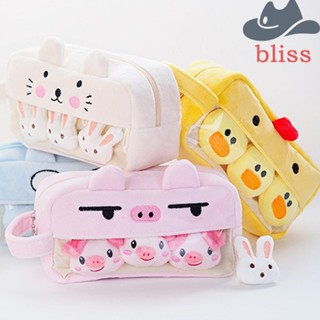 Bliss กระเป๋าดินสอ ผ้ากํามะหยี่ขนนิ่ม สร้างสรรค์ สําหรับใส่เครื่องเขียน