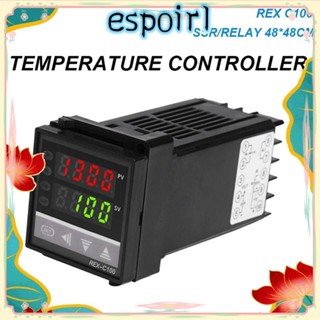 Espo เทอร์โมสตัทดิจิทัล PID พร้อมเซนเซอร์โพรบ K Type 110V เป็น 240V อินพุต 0 เป็น 1300 องศา ควบคุมอุณหภูมิ