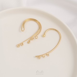 เครื่องประดับ ต่างหู ทอง 14K หลายชั้น ไม่ต้องเจาะ แฮนด์เมด diy